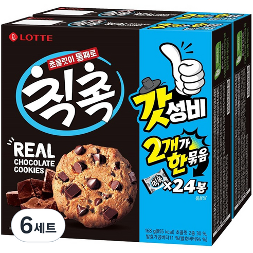 칙촉 오리지널 과자쿠키 세트, 168g, 6세트
