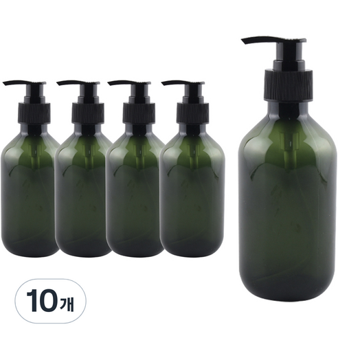 펌프 로션 샴푸 공병 용기 500ml, 녹색(용기), 10개