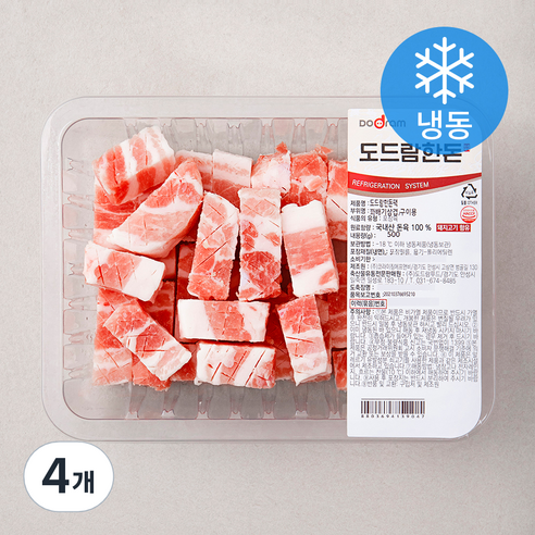 도드람한돈 꽈배기 삼겹 구이용 (냉동), 500g, 4개