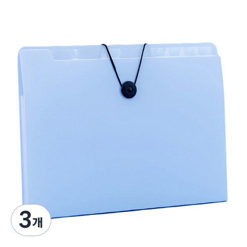 트릭온리 아코디언파일 5칸 A4, 블루, 3개