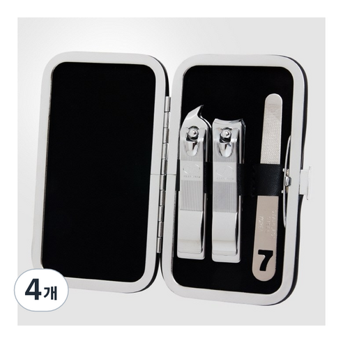 777 손톱깎이 세트 KR-351, 블랙, 4개