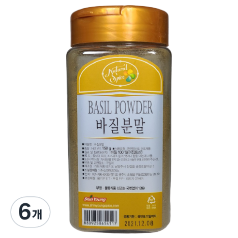 내츄럴스파이스 바질분말, 150g, 6개