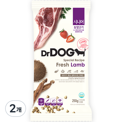 닥터독 시니어 강아지 건식사료, 양, 250g, 2개