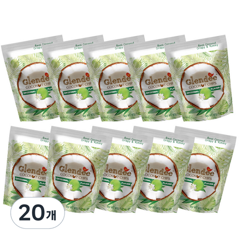 글렌디 코코넛칩 오리지날, 40g, 20개