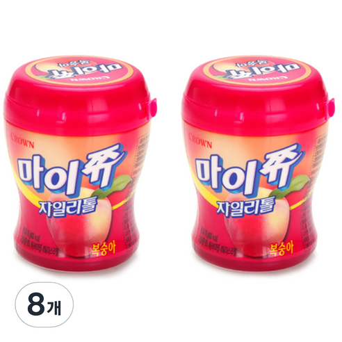 크라운 복숭아맛 마이쮸 용기, 110g, 8개