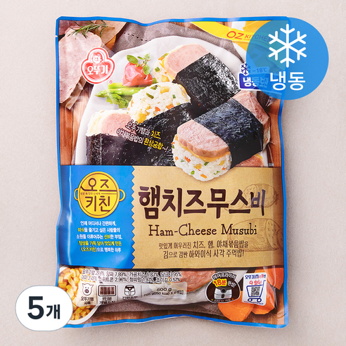 오뚜기 오즈키친 햄치즈무스비 (냉동), 500g, 5개
