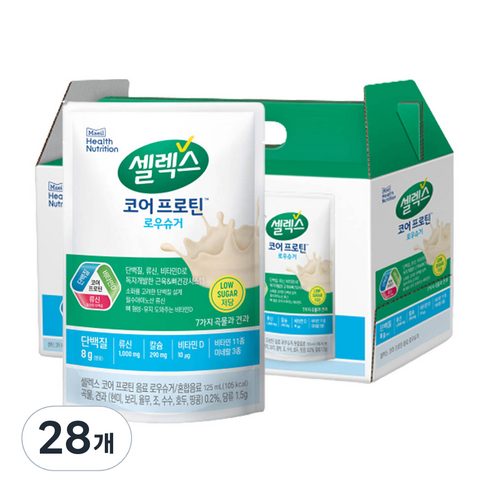  셀렉스 코어 프로틴 음료 로우슈거, 125ml, 28개 헬스/건강식품 셀렉스 코어 프로틴 음료 로우슈거, 125ml, 28개