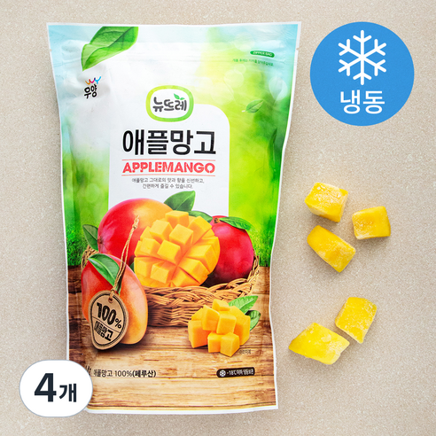 뉴뜨레 페루산 애플망고 다이스 (냉동), 1kg, 4개