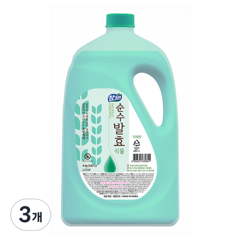 참그린 순수발효 식물 주방세제, 4kg, 3개