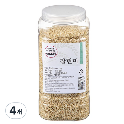 월그그린 싱싱영양통 찰현미, 2kg, 4개