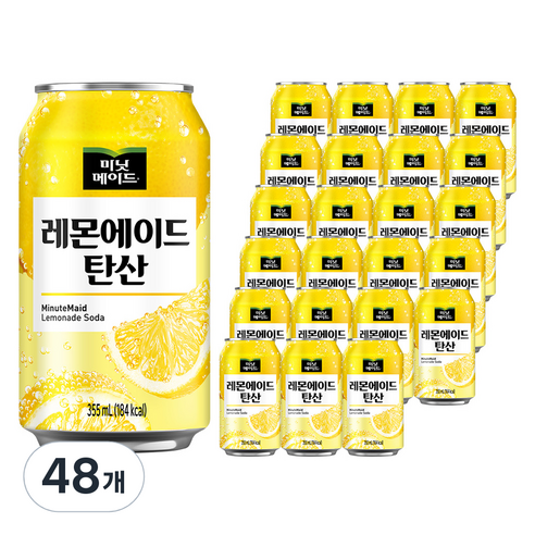 미닛메이드 레몬에이드 탄산음료, 48개, 355ml