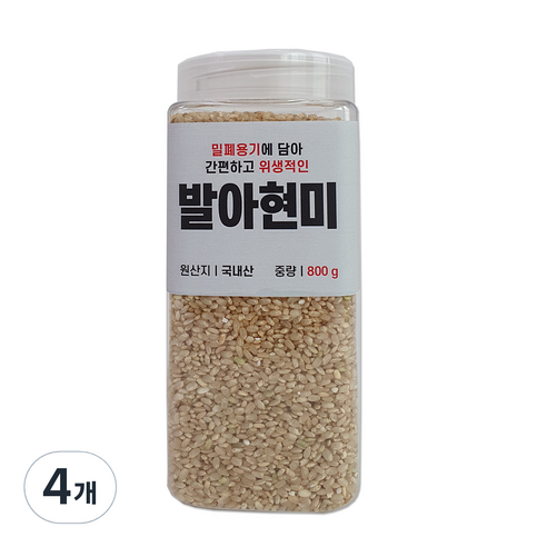 대한농산 통에담은 발아현미, 800g, 4개