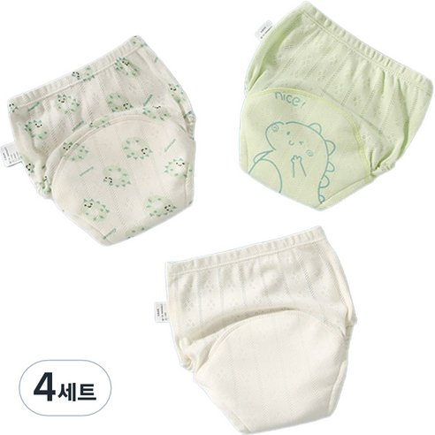 베베니즈 큐트프린팅 배변훈련 팬티 3종 세트, 공룡, 4세트