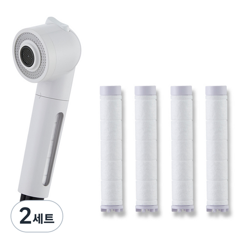 퓨어수 수압상승 주방용헤드 + 히든 필터 리필 4p 세트, 화이트, 2개