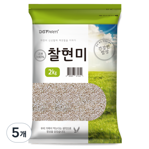 건강한밥상 국산 찰현미, 2kg, 5개