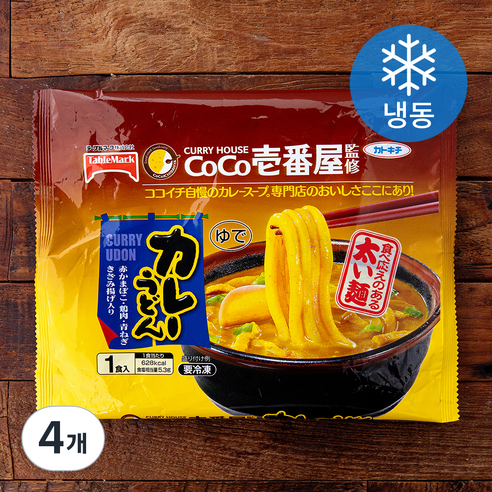 테이블마크 코코이치방감수 카레우동 (냉동), 347g, 4개