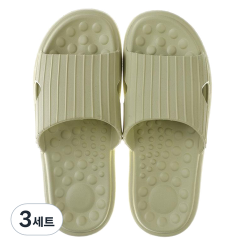 언헤브 부드러운 경량 지압 슬리퍼 230, 05 그린, 3세트