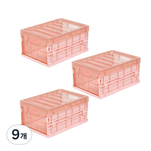 블록 폴딩 박스, 핑크, S(21 x 15 x 10 cm), 9개