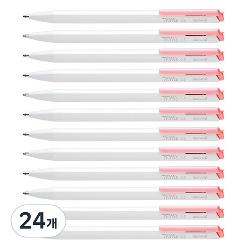 모나미 트리피스 볼펜 0.5mm, 파스텔 핑크, 24개