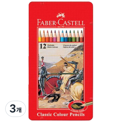 파버카스텔 일반 색연필 틴케이스, 12색, 3개