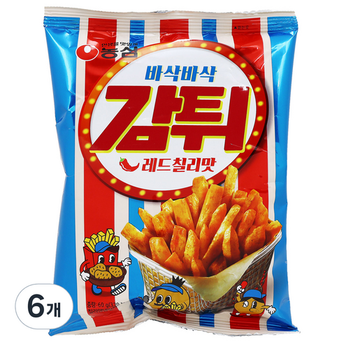 농심 감튀 레드칠리맛, 60g, 6개