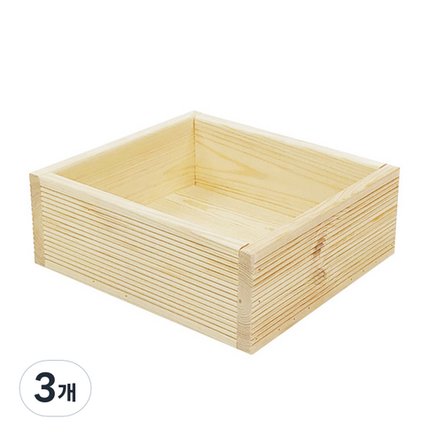 나무 상자 우드 수납박스27 높이 9cm, 3개