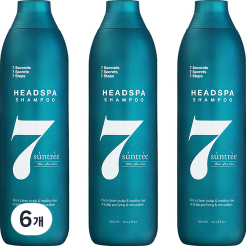헤드스파7 썬트리샴푸 탈모증상완화 탈모샴푸, 300ml, 6개