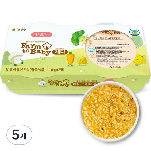팜투베이비 레디 실온이유식 완료기 닭가슴살청경채진밥, 220g, 5개