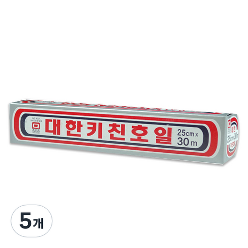 대한웰빙은박접시 키친호일 25cm x 30m, 5개