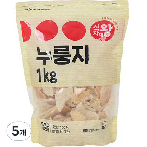 식자재왕 누룽지, 1kg, 5개
