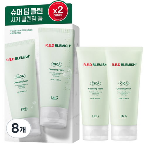 닥터지 레드 블레미쉬 시카 클렌징 폼 더블, 120ml, 8개