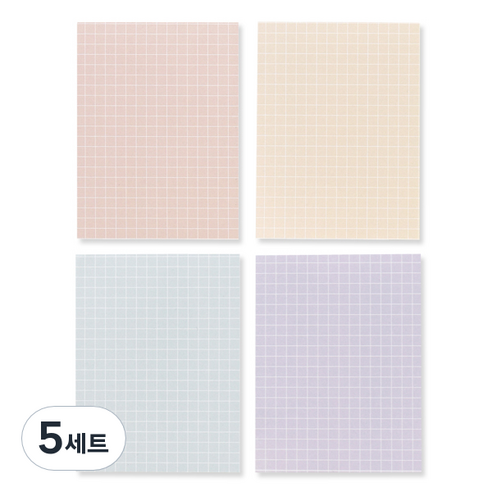 왈가닥스 스무디 메모지 4종 세트, Grid Peach, Grid Sand, Grid Mint, Grid Lilac, 1개입, 5세트