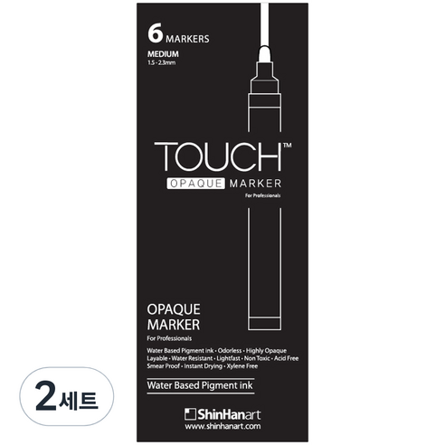 터치 오펙 마카 6p 세트 미디엄 핑크, 6색, 2세트