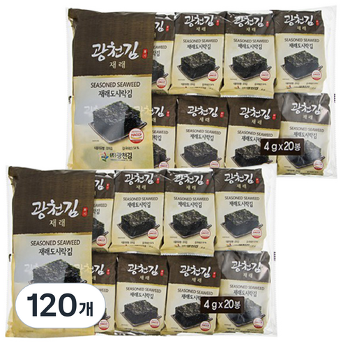 광천김 재래 도시락김, 4g, 120개