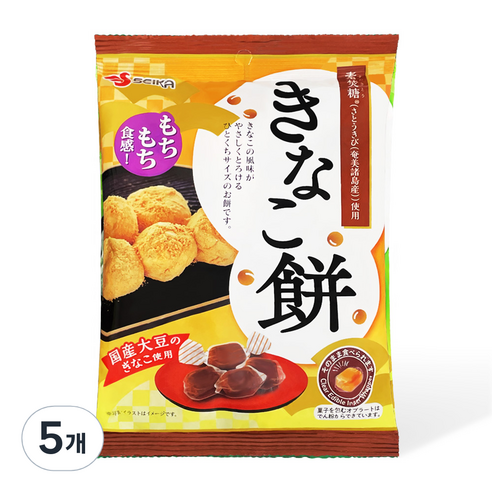 세이카 카라멜 키나코 모찌 인절미 콩가루, 120g, 5개