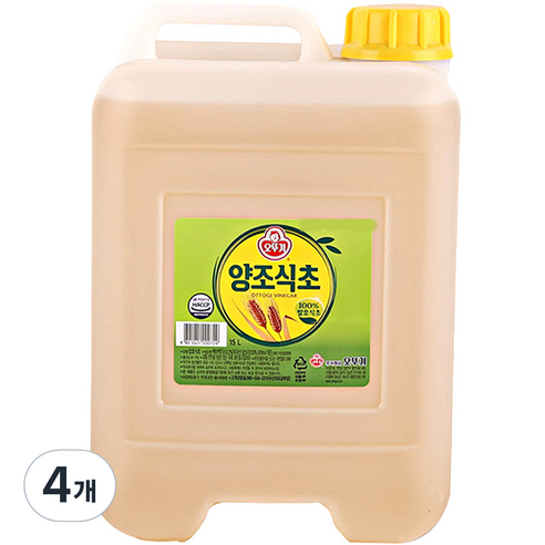 오뚜기 양조식초, 15L, 4개
