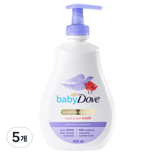 베이비도브 유아용 바디워시 카밍모이스처, 400ml, 5개