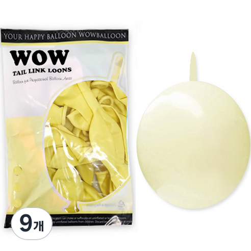 와우파티코리아 와우링커룬 15cm 50p, 마카롱 옐로우, 9개
