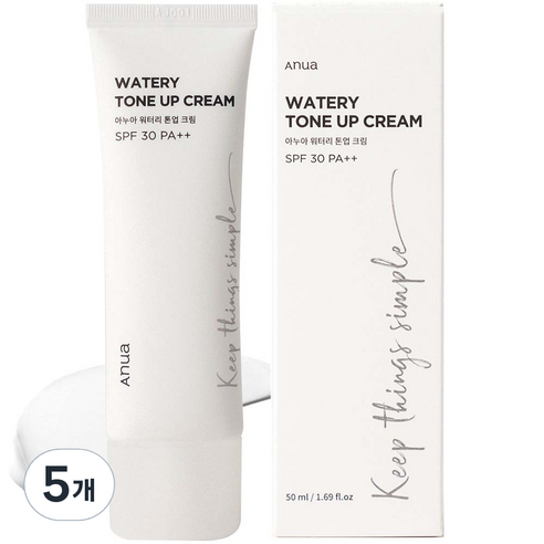 아누아 워터리 톤업 크림 50ml, 5개