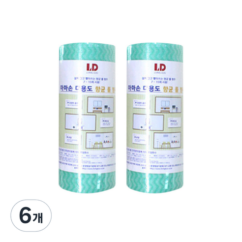리빙듀오 마마손 롤행주 민트, 50개, 6개
