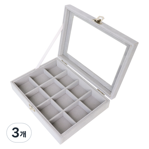 하늬통상 쥬얼리 악세서리 보관함, 그레이 D, 3개