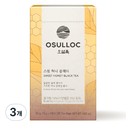 오설록 스윗 허니 블랙티, 1.5g, 20개입, 3개