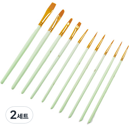 잇츠라이프 붓 10종 세트 그린, 2세트