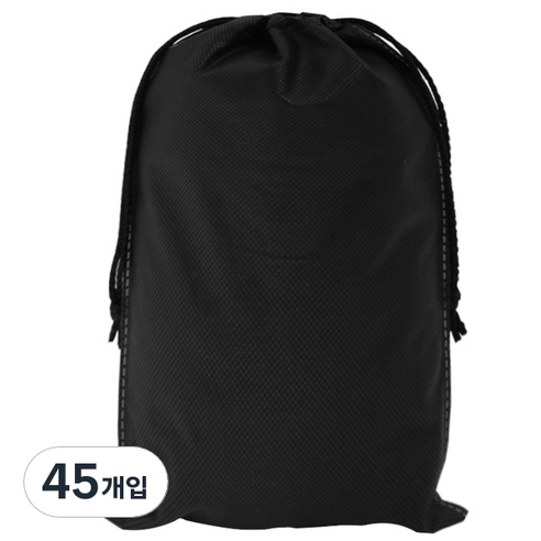 봄91 SYP 끈조리개 부직포 주머니 30 x 40 cm, 블랙, 45개입