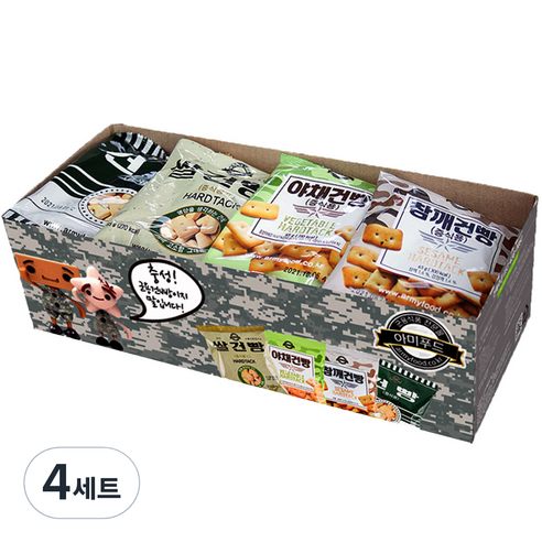 군대 건빵 3p + 쌀건빵 3p + 야채건빵 3p + 참깨건빵 3p 세트, 4세트