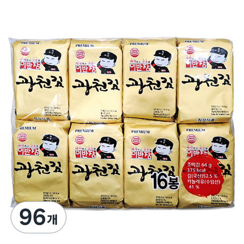 이반장 재래도시락 광천김, 4g, 96개