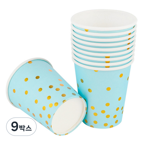 컨페티 파티컵 블루 240ml, 9개
