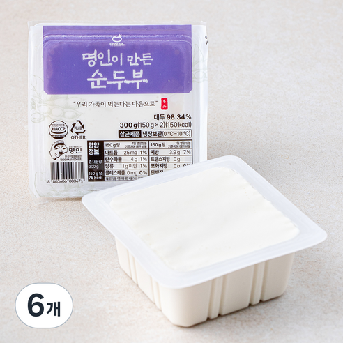 한둘 명인이 만든 순두부, 150g, 6개