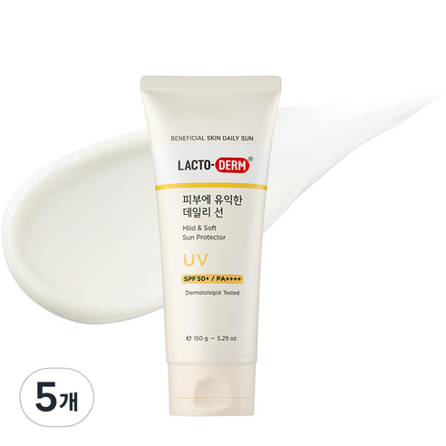 락토덤 피부에 유익한 데일리 선크림 SPF50+ PA++++, 150g, 5개