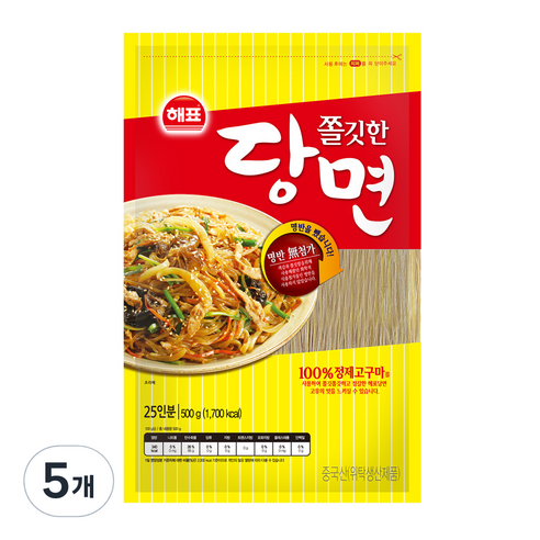 해표 쫄깃한 당면 500g, 5개